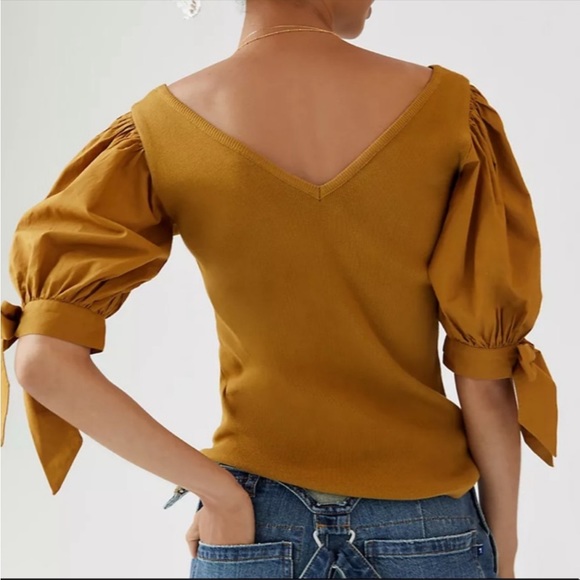 Anthropologie Puffed Sleeve Top NWT - Picture 2 of 11
